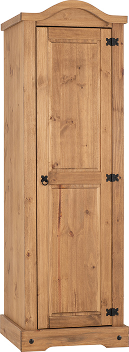Corona 1 Door Wardrobe In Distressed Waxed Pine